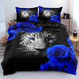 DXHOME Leoparden Bettwäsche 135x200 cm Schwarz