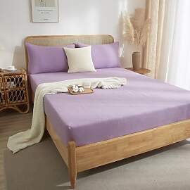 DXHOME Muslin Bettlaken 140x200 cm Lila Violett