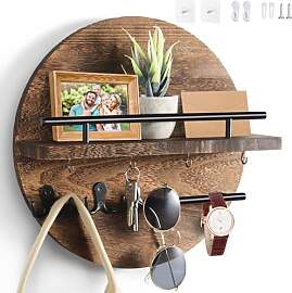 Dxiunove Schlüsselboard Vintage Holz mit Ablage