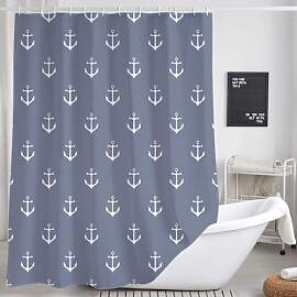 DYNH Duschvorhang aus Stoff, Motiv Nautischer