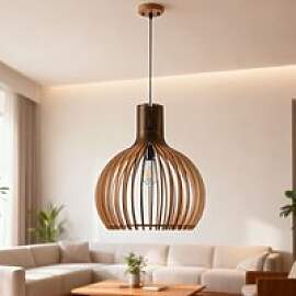 E27 Vintage Pendelleuchte handgemachte Rattan