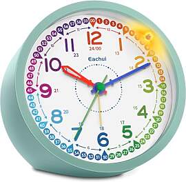 Eachui Analog Wecker Kinder ohne Ticken für