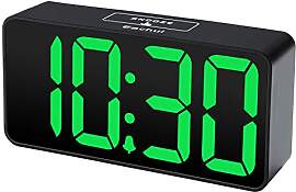 Eachui LED Wecker Digital mit USB-Ladeanschluss,