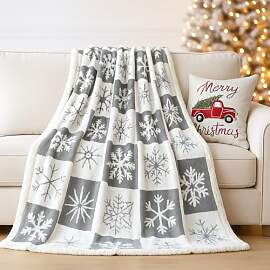 EAQ Kuscheldecke Flauschig Weihnachts Sherpa Decke 