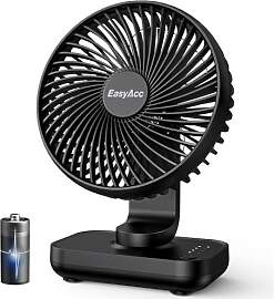 EasyAcc Tischventilator, 4000 Akku Batterie Klein
