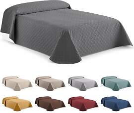 Easycosy Tagesdecke Grau 250x260 cm – Steppdecke 