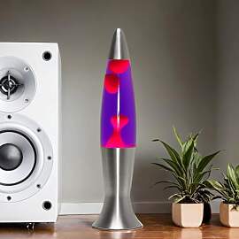 Easylight Lavalampe Aluminium in Silber Lila Rot