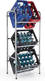 EASYmaxx Getränkekistenregal aus Metall für 3