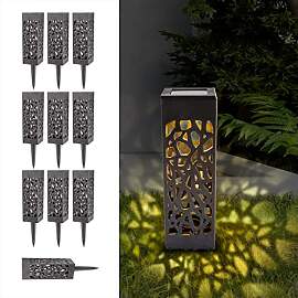 Eaxus® 10er Set LED Solar Gartenleuchten für