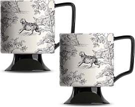 EAZHOP 2er-Set Kaffeebecher Premium Porzellan