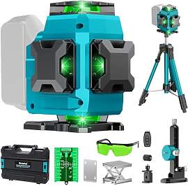 Ecarke 4D Kreuzlinienlaser Grün 16 Linien 4x360° 