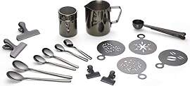 ECHTWERK Kaffeezubehör Set aus Edelstahl Schwarz