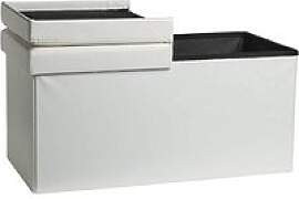 Echtwerk Sitztruhe Flex EW-FB-0433 weiß Stoff