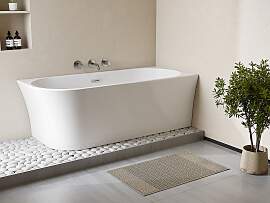 Eckbadewanne rechts 150 x 75 x 59 cm Acryl Weiß