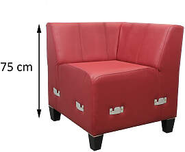 Eckbank mit Rücken Gesteppt Höhe 75 cm Webstoff