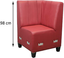 Eckbank mit Rücken Gesteppt Höhe 98 cm Leder