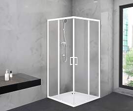 Eckdusche MARWELL, weiß, B:90cm H:200cm T:90cm,