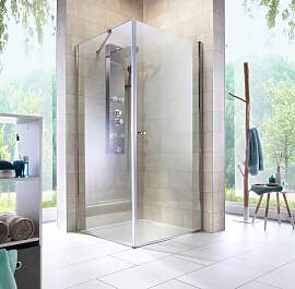 Eckdusche WELLTIME "Florenz 2.1", grau