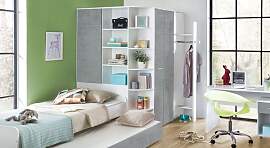 Eck-Kleiderschrank Porvenir begehbar 124x201 cm