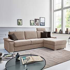 Eck-Schlafsofa Cesio Velours/Webstoff mit