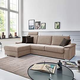 Eck-Schlafsofa Cesio Velours/Webstoff mit