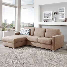 Eck-Schlafsofa Lelio Webstoff mit Lattenrost und