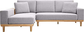 Ecksofa 5-Sitzer mit Stauraum hellgrauer Stoff mit 