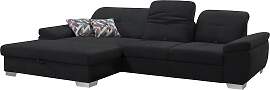 Ecksofa ALINA "Tessa", schwarz (schwarz