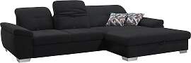Ecksofa ALINA "Tessa", schwarz (schwarz