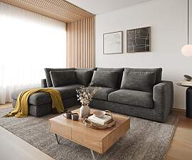 Ecksofa Isla 330x225 cm Chenille Anthrazit