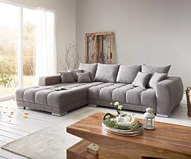 Ecksofa Josea 300x220 cm Mikrofaser Steingrau
