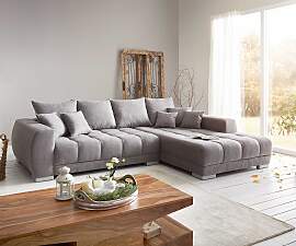 Ecksofa Josea 300x220 cm Mikrofaser Steingrau