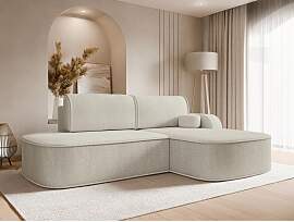 Ecksofa Kirtoz Boucle mit Schlaffunktion und