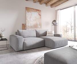 Ecksofa Lanzo XL 270x180 cm Mikrofaser Grau