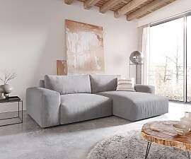 Ecksofa Lanzo XL 270x180 cm Mikrofaser Grau