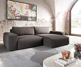 Ecksofa Lanzo XL 270x180 cm Mikrofaser Khakibraun