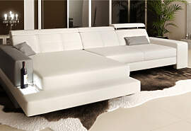 Ecksofa Leder BAYERN III - Ledercouch L-Form