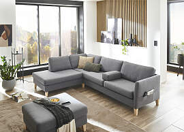 Ecksofa "Mailo L-Form", grau, B:255cm