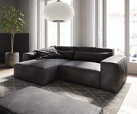 Ecksofa Sirpio 230x155 cm Lederimitat Vintage