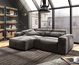Ecksofa Sirpio 230x155 cm Mikrofaser Khakibraun