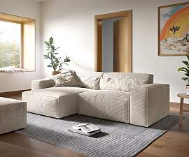 Ecksofa Sirpio XL 270x170 cm Cord Beige Recamiere