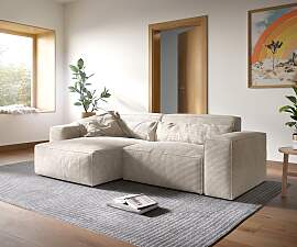 Ecksofa Sirpio XL 270x170 cm Cord Beige Recamiere