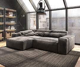 Ecksofa Sirpio XL 270x170 cm Mikrofaser Khakibraun 