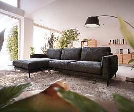 Ecksofa Sottil 290 x 165cm Chenille Anthrazit