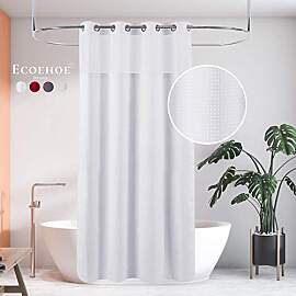 Ecoehoe Hotel-Duschvorhang aus Stoff mit Magneten
