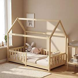 ecomi® Kinderbett 90x200 Bodenbett Kinder Bett