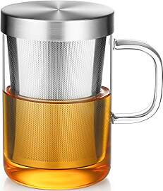ecooe 500 ml(volle Kapazität) Glas Tasse mit