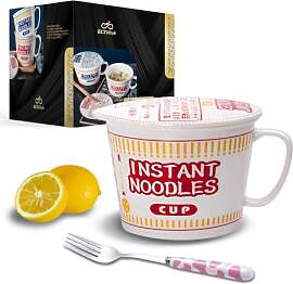 ECTbicyk Ramen Schüssel mit Deckel Groß Instant