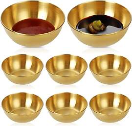 ECVUKQ 8 Stück Gold Dipschalen Set, 8.5 x 3 cm