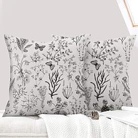 ECZOIL 2er Set Kissenbezüge für 45x45 cm, Blumen 